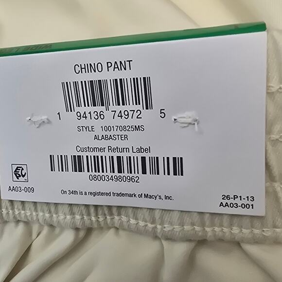 On 34th Cream Wide Leg Ankle High Rise Work Business Chino Women's Pants L NWT - Picture 5 of 6